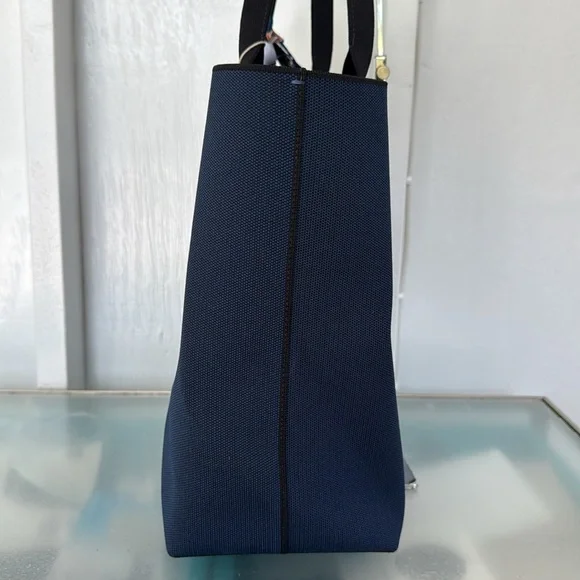 Rothy’s Bag Large Elegant Navy Blue Canvas Tote Bag with Scarf Accent - Picture 5 of 15
